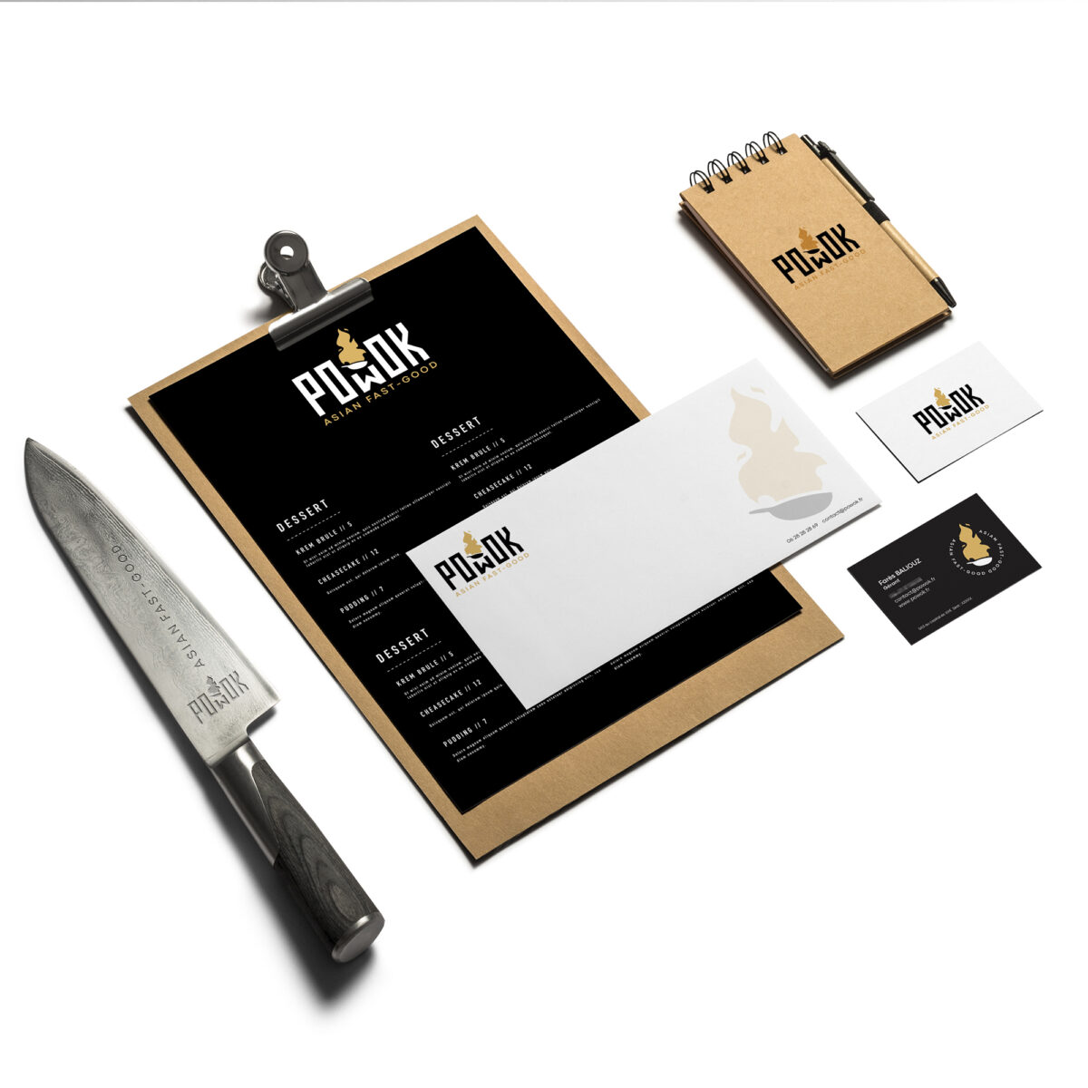 Papeterie et packaging de Powok